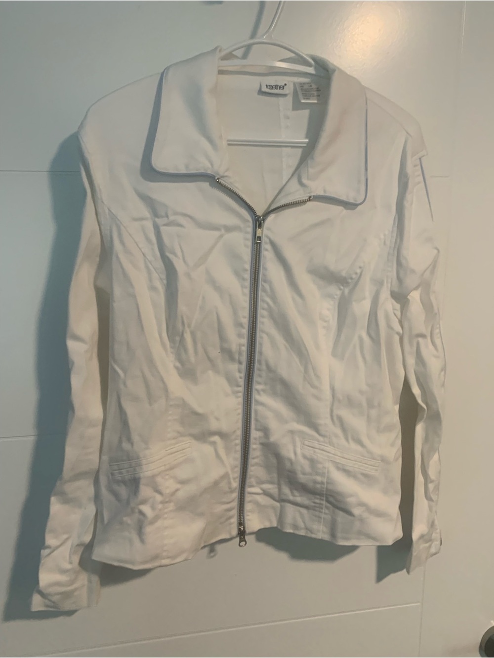 White Zip-Front Women's Jacket Paula